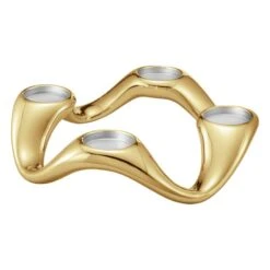 Georg Jensen Cobra Kerzenhalter, Rund, Gold