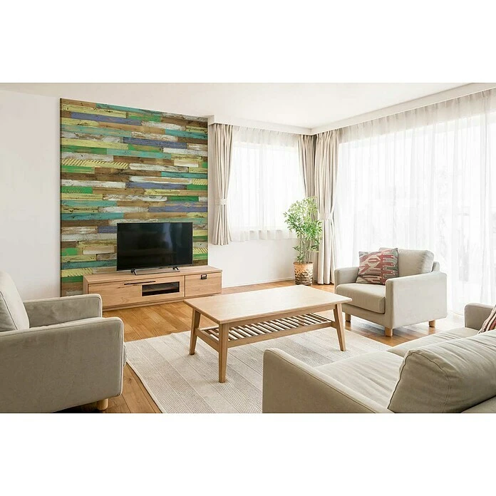 Wodewa Echtholzriemchen 1000 Altholz Colour Mix 1.000 X 100 Mm, Stärke: 6 Mm - 8 Mm, 1 M², Verklebung 6 Wodewa Echtholzriemchen 1000 Altholz Colour Mix 1.000 X 100 Mm, Stärke: 6 Mm - 8 Mm, 1 M², Verklebung – Bild 4