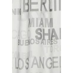Elbersdrucke Bistrogardine City 140 X 45 Cm, 100 % Polyester, Grafisch, Weiß/Grau -Innendekorationen 12 164