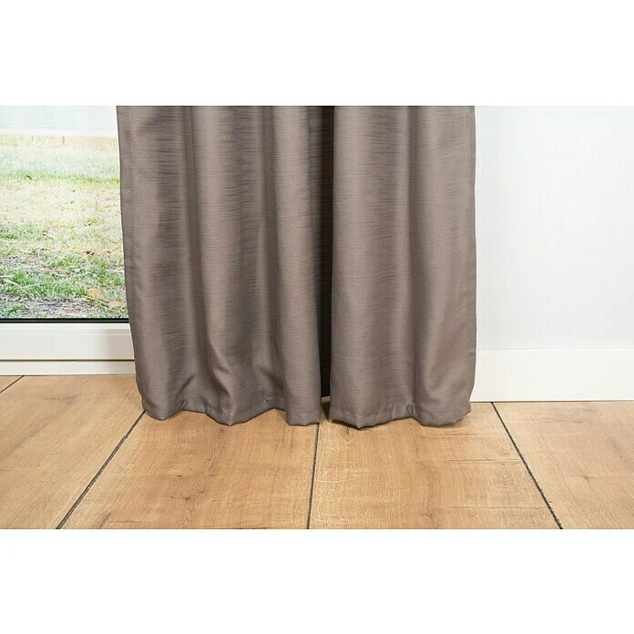 Ösenschal Leinen-Look B X H: 135 X 245 Cm, 100 % Polyester, Taupe 5 Ösenschal Leinen-Look B X H: 135 X 245 Cm, 100 % Polyester, Taupe – Bild 3