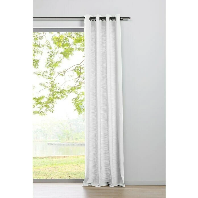 Ösenschal Leinen-Look B X H: 135 X 245 Cm, 100 % Polyester, Weiß 3 Ösenschal Leinen-Look B X H: 135 X 245 Cm, 100 % Polyester, Weiß