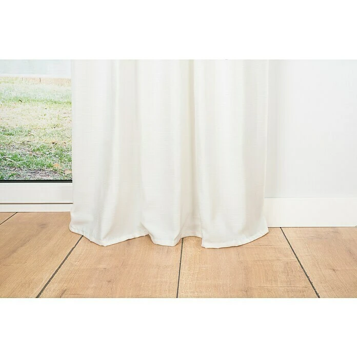 Ösenschal Leinen-Look B X H: 135 X 245 Cm, 100 % Polyester, Weiß 5 Ösenschal Leinen-Look B X H: 135 X 245 Cm, 100 % Polyester, Weiß – Bild 3