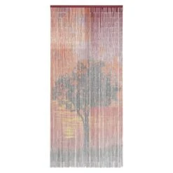 Conacord Perlenvorhang Sunrise Rot/Orange/Schwarz, 90 X 200 Cm, Bambusstäbchen