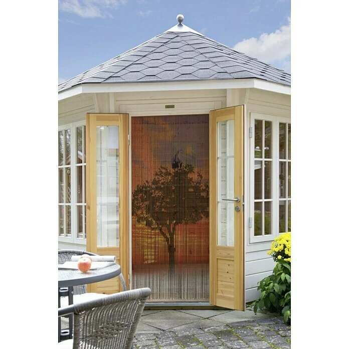 Conacord Perlenvorhang Sunrise Rot/Orange/Schwarz, 90 X 200 Cm, Bambusstäbchen 4 Conacord Perlenvorhang Sunrise Rot/Orange/Schwarz, 90 X 200 Cm, Bambusstäbchen – Bild 2