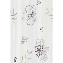 Elbersdrucke Bistrogardine Javine Weiß/Violett, 140 X 48 Cm, 100 % Polyester -Innendekorationen 12 544