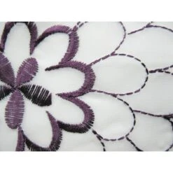 Elbersdrucke Bistrogardine Javine Weiß/Violett, 140 X 48 Cm, 100 % Polyester -Innendekorationen 12 545