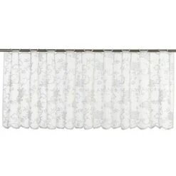 Elbersdrucke Bistrogardine Rosanne 160 X 45 Cm, 100 % Polyester, Floral, Weiß