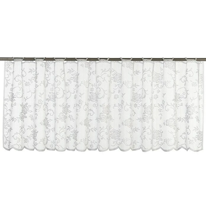 Elbersdrucke Bistrogardine Rosanne 160 X 45 Cm, 100 % Polyester, Floral, Weiß 3 Elbersdrucke Bistrogardine Rosanne 160 X 45 Cm, 100 % Polyester, Floral, Weiß