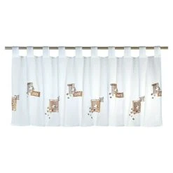Elbersdrucke Cafehaus-Gardine Café 140 X 48 Cm, 100 % Polyester, Braun/Weiß