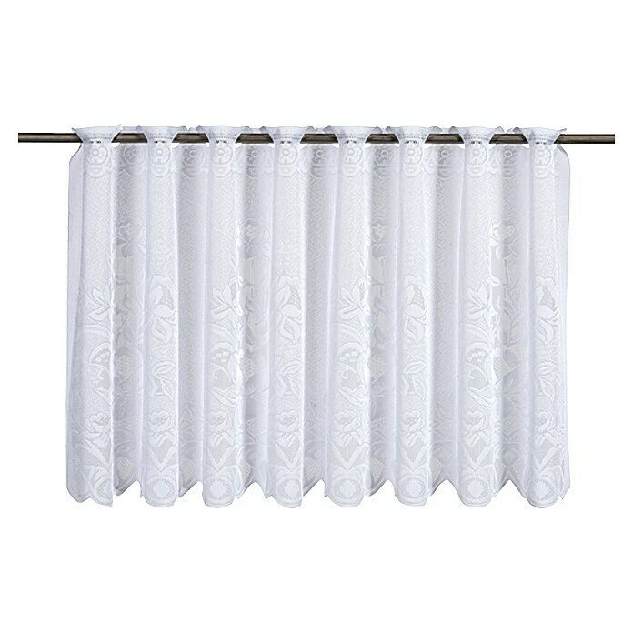 Elbersdrucke Cafehaus-Gardine B X H: 160 X 60 Cm, Weiß, Floral, 100 % Polyester 3 Elbersdrucke Cafehaus-Gardine B X H: 160 X 60 Cm, Weiß, Floral, 100 % Polyester