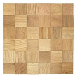 Wodewa Holzmosaik 50 Eiche 300 X 300 Mm, Stärke: 2 Mm - 6 Mm, 1 Matte, Strukturiert UV-geölt