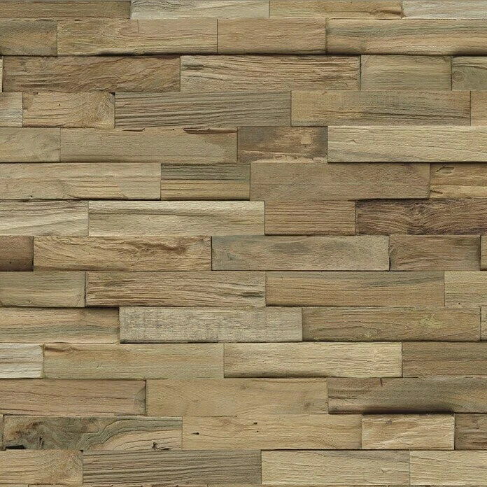 Indo Holzpaneel 3D Wall Nature Teak, 500 X 200 X 10 Mm, 10 Paneele 4 Indo Holzpaneel 3D Wall Nature Teak, 500 X 200 X 10 Mm, 10 Paneele – Bild 2