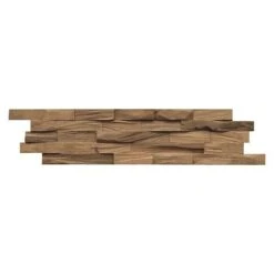 Indo Holzpaneel 3D Wall Beachwood Nature Walnuss, 610 X 150 X 10 Mm, 10 Paneele