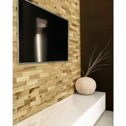 Wodewa Echtholzriemchen 200 Eiche Rustikal 200 X 50 Mm, Stärke: 2 Mm - 6 Mm, 1 M², Strukturiert UV-geölt -Innendekorationen 12 721