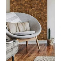 Wodewa Holzmosaik 50 Nussbaum 300 X 300 Mm, Stärke: 2 Mm - 6 Mm, 1 Matte -Innendekorationen 12 774