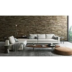 Indo Holzpaneel 3D Wall Elegance Nature Teak, 500 X 200 X 10 Mm, 10 Paneele -Innendekorationen 12 824