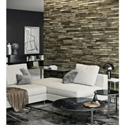 Indo Holzpaneel 3D Wall Elegance Nature Teak, 500 X 200 X 10 Mm, 10 Paneele -Innendekorationen 12 825