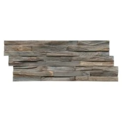 Indo Holzpaneel 3D Wall Elegance Gun Smoked Teak, 500 X 200 X 10 Mm, 10 Paneele