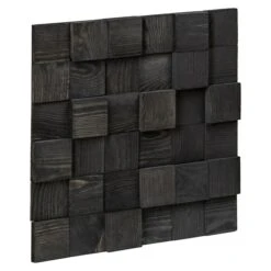 Holzpaneel Pino Buche, Carbon Ombre, 380 X 380 Mm, Stärke: 12 Mm - 20 Mm, 4 Paneele