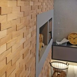 Wodewa Echtholzriemchen 200 Eiche Natur 200 X 50 Mm, Stärke: 2 Mm - 6 Mm, 1 M², Strukturiert UV-geölt -Innendekorationen 12 978