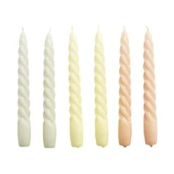 Hay Spiralkerzen, 6er Set, Grau Beige – Zitrusgelb – Nude