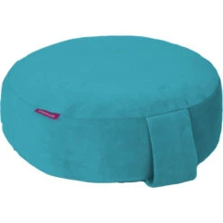 Farbenfreunde Interieur Bodensitz- & Yogakissen Aus Nicky - Ø 31 Cm - Höhe 11 Cm - Aqua