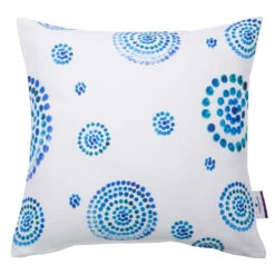 Tom Tailor WATERCOLORED DOTS Kissenhülle - 40x40 Cm - Weiß/türkis