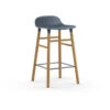 Normann Copenhagen Form Barstuhl Oak - Sitzhöhe 65 Cm - B 43 X T 43 Cm - Blue -Innendekorationen 331131 big 0