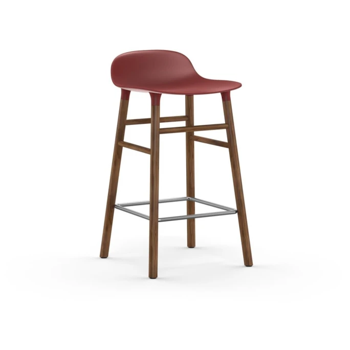 Normann Copenhagen Form Barstuhl Walnut - Sitzhöhe 65 Cm - B 43 X T 43 Cm - Red 3 Normann Copenhagen Form Barstuhl Walnut - Sitzhöhe 65 Cm - B 43 X T 43 Cm - Red