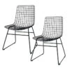 HK Living Wire Dining Chair Esszimmerstuhl - 2 Stühle - B 54 X T 47 X H 86 Cm - Black