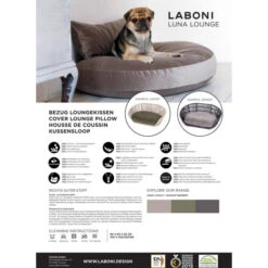 LABONI LUNA LOUNGE-KISSEN FÜR HUNDE - 90x65 Cm - Höhe 20 Cm - Olive Green -Innendekorationen 377594 big 25