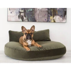 LABONI LUNA LOUNGE-KISSEN FÜR HUNDE - 90x65 Cm - Höhe 20 Cm - Olive Green -Innendekorationen 377594 big 7