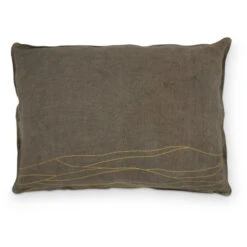 Vtwonen Linen Leinen-Kissen Mit Füllung - 50x70 Cm - Warm Brown-gold