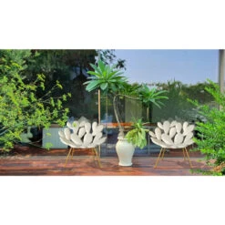 Qeeboo Filicudi Sessel - 93 X 72 X 85 Cm - White-brass -Innendekorationen 412163 big 3