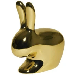 Qeeboo Rabbit Chair Metall Finish Stuhl - 68,8 X 39,5 X 80 Cm - Gold