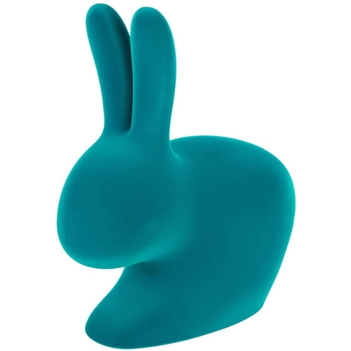 Qeeboo Rabbit Chair Velvet Finish Stuhl - 68,8 X 39,5 X 80 Cm - Turquoise 3 Qeeboo Rabbit Chair Velvet Finish Stuhl - 68,8 X 39,5 X 80 Cm - Turquoise