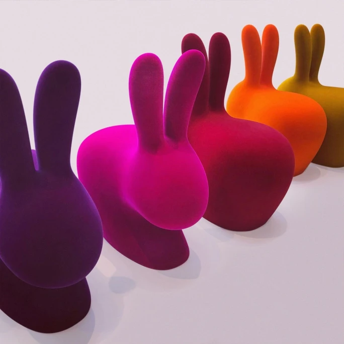 Qeeboo Rabbit Chair Velvet Finish Stuhl - 68,8 X 39,5 X 80 Cm - Turquoise 4 Qeeboo Rabbit Chair Velvet Finish Stuhl - 68,8 X 39,5 X 80 Cm - Turquoise – Bild 2