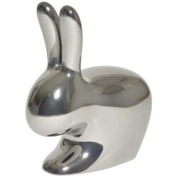 Qeeboo Rabbit Chair Baby Metall Finish Stuhl - 45,3 X 26,2 X 52,7 Cm - Silver