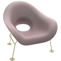 Qeeboo Pupa Brass Base Indoor Sessel - 87 X 78 X 84 Cm - Pink -Innendekorationen 412247 big 1