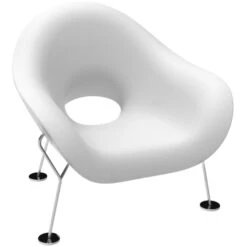 Qeeboo Pupa Chrome Base Indoor Sessel - 87 X 78 X 84 Cm - White 5 Qeeboo Pupa Chrome Base Indoor Sessel - 87 X 78 X 84 Cm - White -Innendekorationen 412249 big 1