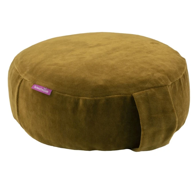 Farbenfreunde Yoga Bodenkissen Aus Nicky-Stoff - Ø 31 Cm - Höhe 11 Cm - Croco Green 3 Farbenfreunde Yoga Bodenkissen Aus Nicky-Stoff - Ø 31 Cm - Höhe 11 Cm - Croco Green