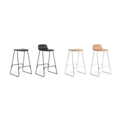 Normann Copenhagen Just Barstool Barhocker Mit Lehne - H 80 X L 46,5 X D 42 Cm - Sitzhöhe 65 Cm - Chrome/ Black -Innendekorationen 422428 big 2