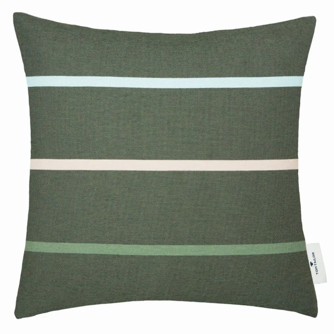 Tom Tailor Tape Kissenhülle - 40x40 Cm - Grün 3 Tom Tailor Tape Kissenhülle - 40x40 Cm - Grün