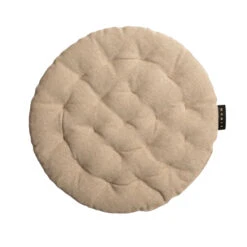 Linum PEPPER Sitzkissen Rund - Ø 37 Cm - Höhe 3 Cm - Bronzebraun G06