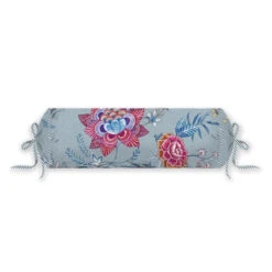 Pip Studio Flower Festival Nackenrolle Mit Füllung - Ø 22 Cm - Länge 70 Cm - Blau