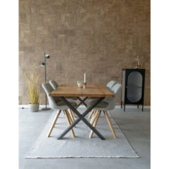 House Nordic Bergen Stuhl - 2er-Set - 2er-Set: 55x48x86 Cm - Hellgrau - Mit Holzbeinen -Innendekorationen 464948 big 5