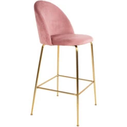House Nordic Lausanne Barhocker 2er-Set - 2er-Set - 60x55x108 Cm - Rose - Mit Messing-Beinen -Innendekorationen 465039 big 2