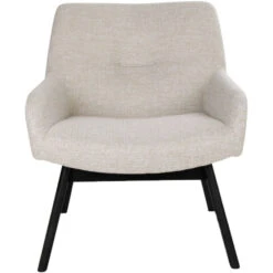 House Nordic London Lounge Sessel - 65x63x73 Cm - Sand - Mit Schwarzen Stuhlbeinen -Innendekorationen 465084 big 1