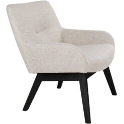 House Nordic London Lounge Sessel - 65x63x73 Cm - Sand - Mit Schwarzen Stuhlbeinen -Innendekorationen 465084 big 2