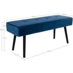 House Nordic Skiby Sitzbank - 35x100x44 Cm - Blau -Innendekorationen 465106 big 3